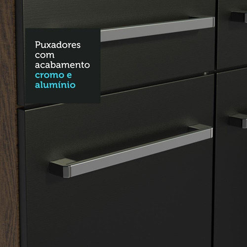 Cocina Integral Completa Modular Madesa Emilly 293cm 03 Color Marrón/Negro