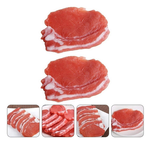 Kit De Comida De Carne De Cerdo Fresco Cocido Falso, 2 Pieza