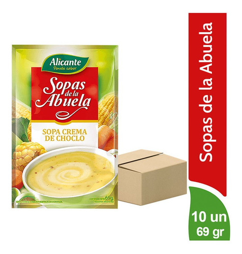 Pack X 10u Alicante Sopas De La Abuela Cremosa Choclo X 69gr