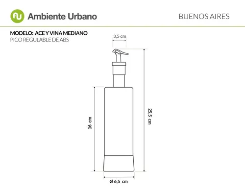 Ambiente Urbano - Aceitera Vinagrera con Pico Regulable de Acero Inoxidable