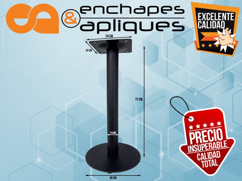 Imagen 2 de 2 de Pata Base Mesa Negra 72 Cm Altura, No Incluye Envio