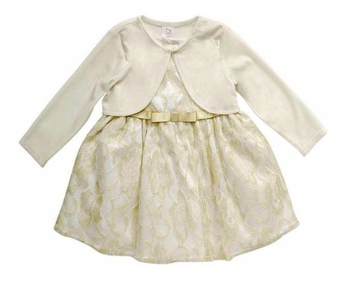 Vestido Niña Dos Piezas  Oro/ivory Marca Youngland Baby