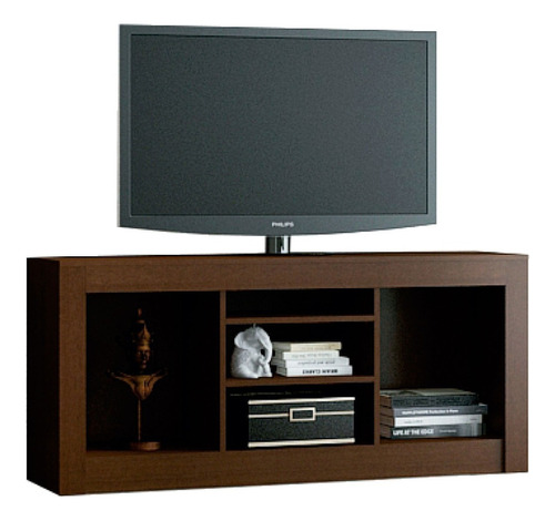 Rack Tv Modular Led Lcd Muebles Living Comedor Barcelona 603 Color Tabaco