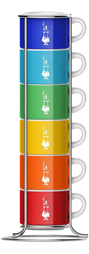 Bialetti Set X6 Tazas Porcelana Color Espresso 45ml Original