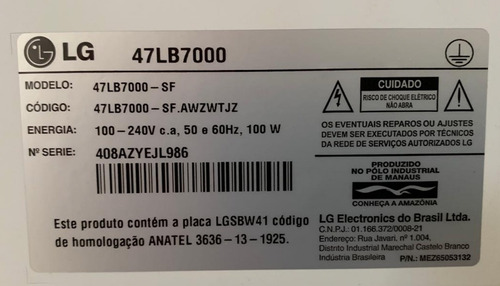 Tv47 LG Lb7000 Gamer Top Cinema 3 D Em Cuririba M. Municipal