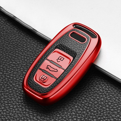 Funda For Llave De Coche Pu+tpu For Audi A Rojo