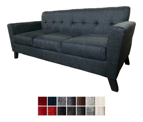 Sofa De 3 Cuerpos Paris Escandinavo Chenille O Eco Cuero