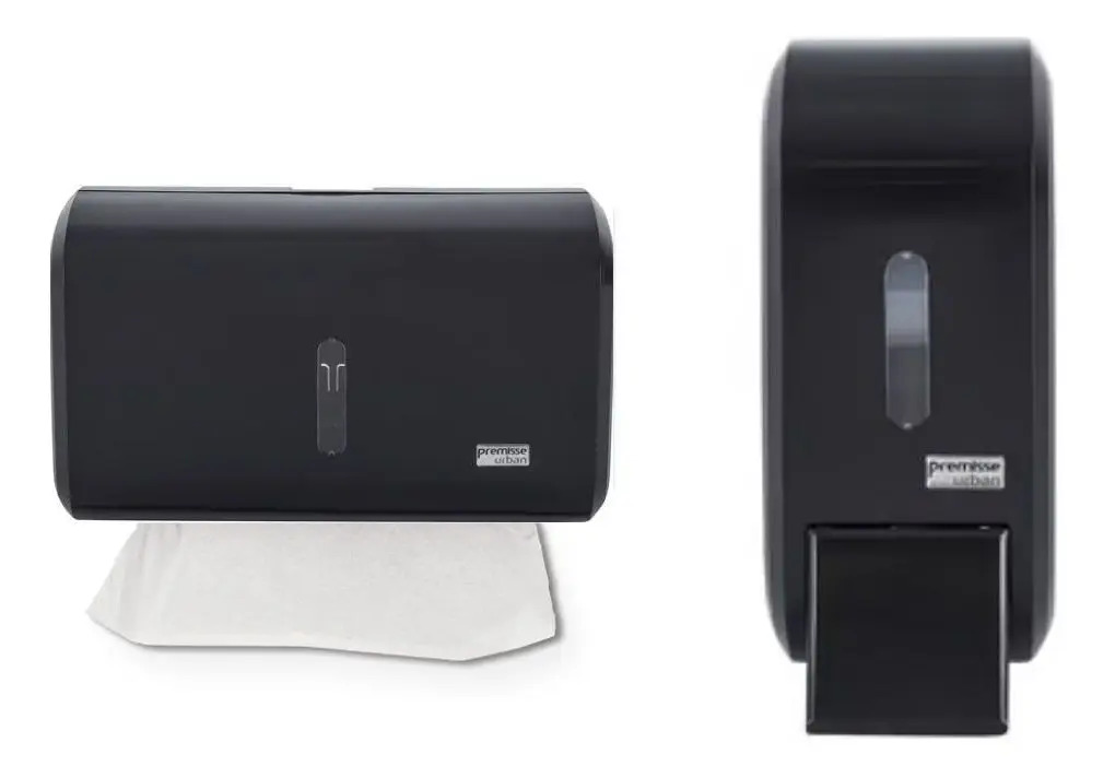 Dispenser Premisse Sabonete Líquido e Papel Toalha 400ml Preto