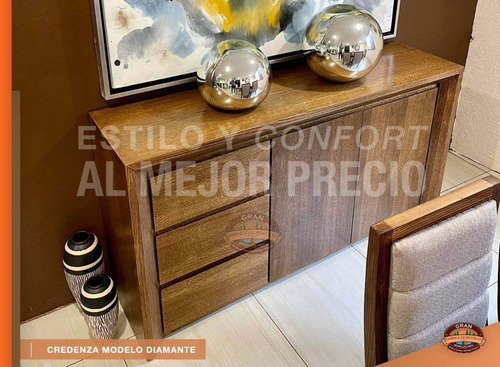 Bufetera Credenza Madera Chapa Encino 170cm