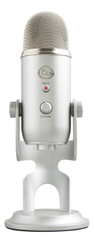 Micrófono Blue Yeti Condensador Omnidireccional color silver