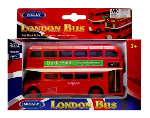 Welly Autobus De Coleccion London Bus Metal Rojo Escala 1/72