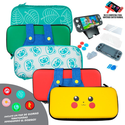 Imagen 1 de 9 de Kit Estuche Nintendo Switch Lite Protector Rigido Portatil