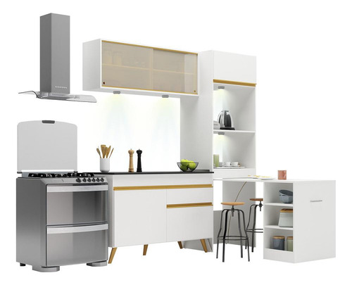 Cozinha Compacta 3pç C/ Leds Mp2025 Veneza Up Multimóveis Bc
