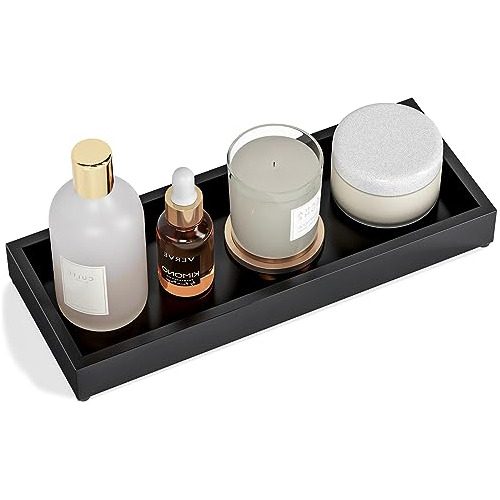 Bandeja Decorativa Encimera De Baño (madera, Negro)