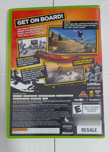 Tony Hawk Shered Bigair Xbox360 No Incluye Patineta Original (Usado)
