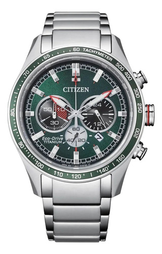 Relógio Citizen Eco-drive Super Titanium Ca4497-86x/tz31874g Cor da correia Prateado Cor do bisel Verde Cor do fundo Verde