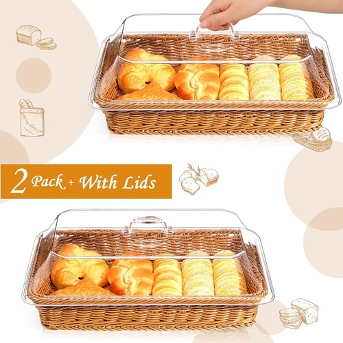 Fweaad Paquete De 2 Cestas De Mimbre Para Pan De Imitación