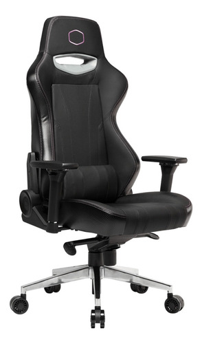 Silla de escritorio Cooler Master Caliber X1 gamer ergonómica  negra con tapizado de cuero sintético