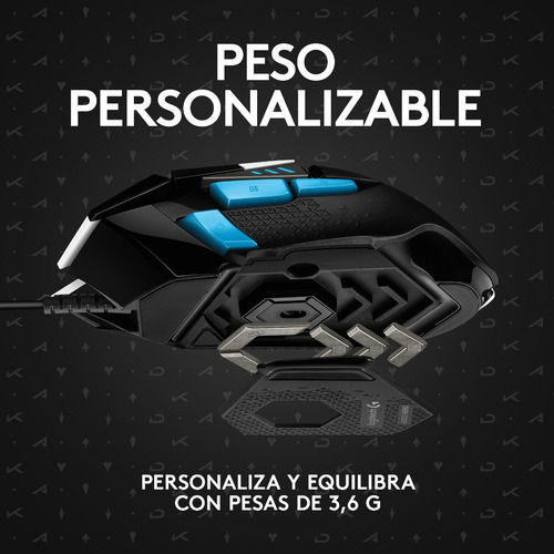 Mouse gamer de juego Logitech G Series Hero G502 kda