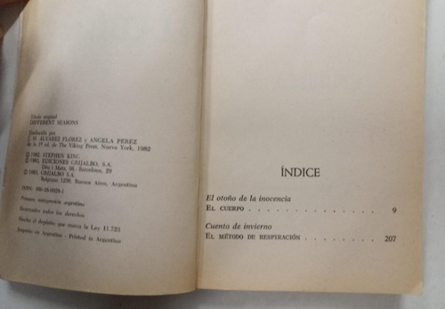 El Cuerpo - Stephen King - Grijalbo - 1983 (Usado)