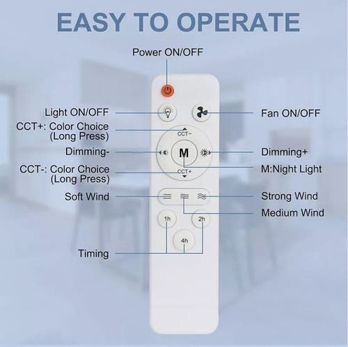 Ventilador De Techo Led Luz Inteligente Mudo Abanico Techo