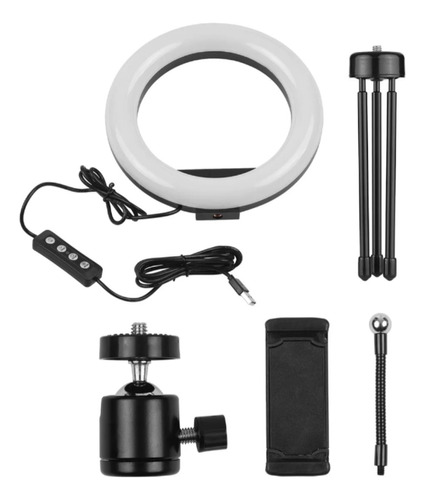 Ring Light Iluminador 8 Polegadas Tripé Com Suporte Celular Cor da estrutura Preto Cor da luz Branco frio, Branco Quente, Amarela 110V/220V