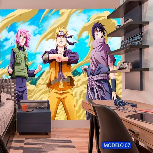 Papel De Parede Anime Naruto Mangá Desenho Art Lavável