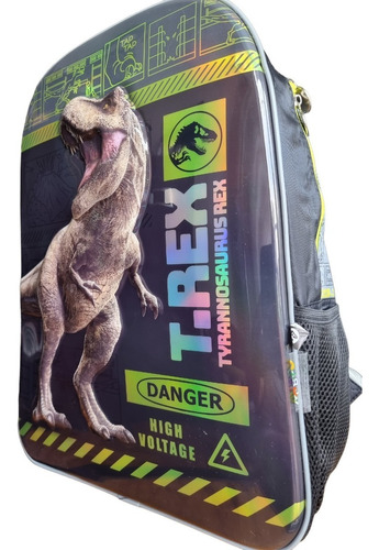 Mochila Escolar Jurassic World 18 Pulgadas Espalda Orig Color Negro