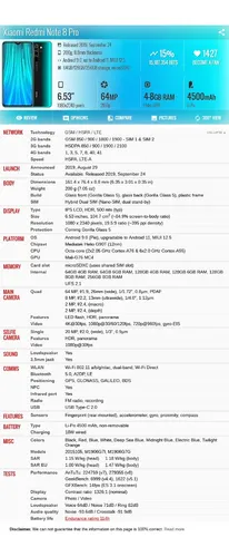 Xiaomi Redmi Note 8 Pro M1906g7e 8gb 128gb Dual Sim Duos