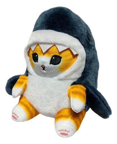 Gato Gatito Michi De Peluche Kawaii Con Disfraz Tiburón 33cm