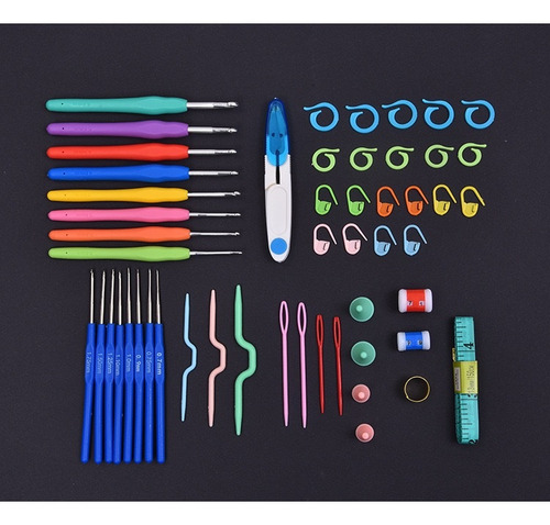 Juego De 16 Fundas De Punto Stitches Con Mango De Ganchillo