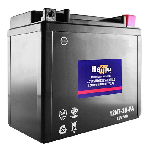 Imagen 2 de 9 de Batería Moto Haijiu 12n7-3b-fa Agm Gel Libre Mantenimiento.
