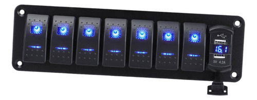 Painel De Interruptor De Balancim 4.2a Voltímetro 8 Gangue