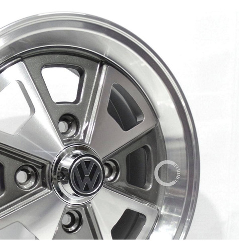 Roda Aro 17x6 Porsche Kr R84 4x130 + Bicos Cor Grafite Diamantado