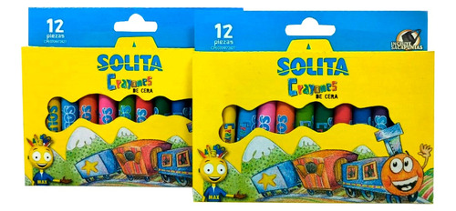 Creyones De Cera Solita 12 Colores 2 Paquetes