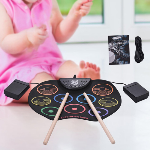 Batería Electrónica Con Baquetas Y 9 Pads Para Uso
