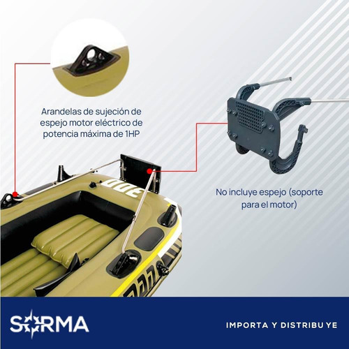 Imagen 8 de 10 de Bote Inflable 3m + 2 Remos + Inflador + Suj P/motor