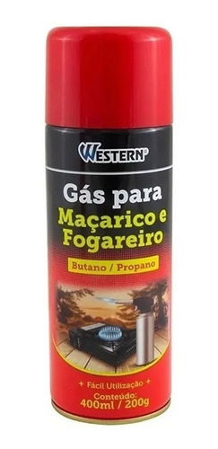 Imagem 1 de 1 de Gás Maçarico Fogareiro Western 400ml/200g Oferta