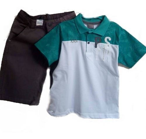 Conjunto Infantil Menino Camisa + Bermuda  Pronta Entrega