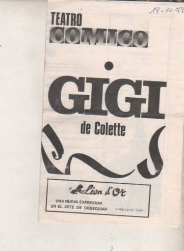 Programa * Teatro Comico * Gigi - Año 1978 S. Silveyra 