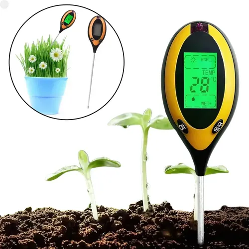 Medidor Ph Digital 4x1 Umidade Termômetro Plantas Solo Terra BOM-...
