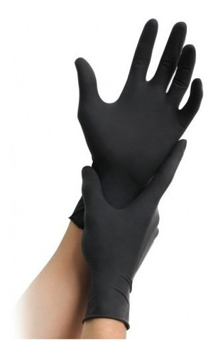 Guantes Nitrilo Negro Libre  Latex Caja 100