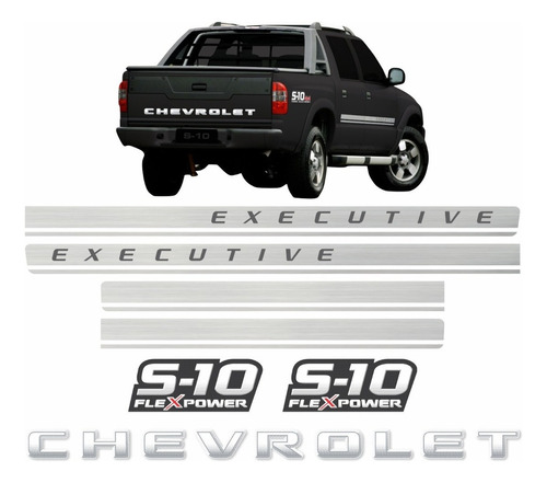 Adesivo Emblema Chevrolet S10 Executive Flex 2010 Kit03 Ck Cor Padrão