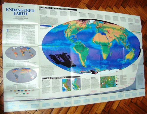 Mapa Nat Geo 1988 Planisferio Mundo World Universal 100x70 (Usado)