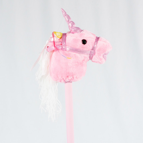Cabeza De Caballo Unicornio Mega Baby Palo Peluche Color Beige