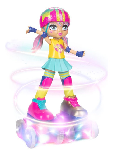 Rock N Rollerskate Doll Rainbow Riley Light Up Remote Contro