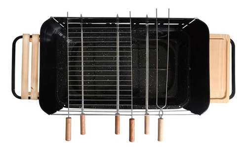 Parrillero Parrilla Portátil Mor Jardín Rodeio A Carbon. Movil Con Ruedas, Mesas Auxiliares Y Accesorios