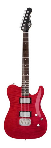 Guitarra elétrica G&L Tribute Asat Deluxe de  bordo trans red com diapasão de pau-rosa