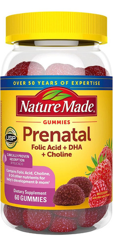 Suplemento Prenatal Con Dha Nature Made 60 Gomitas