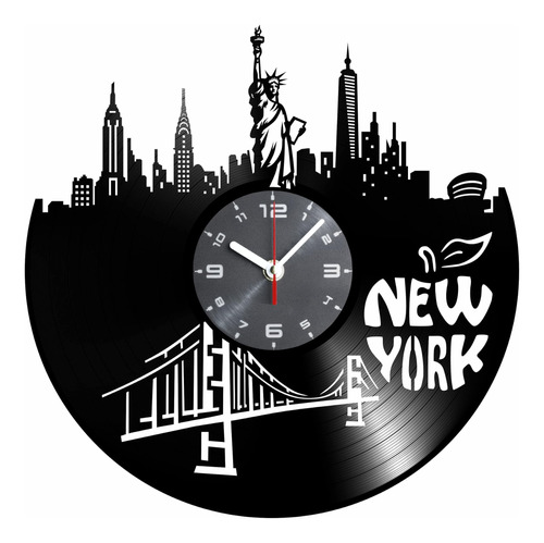 Reloj De Pared De Vinilo De La Ciudad De Nueva York - Estatu